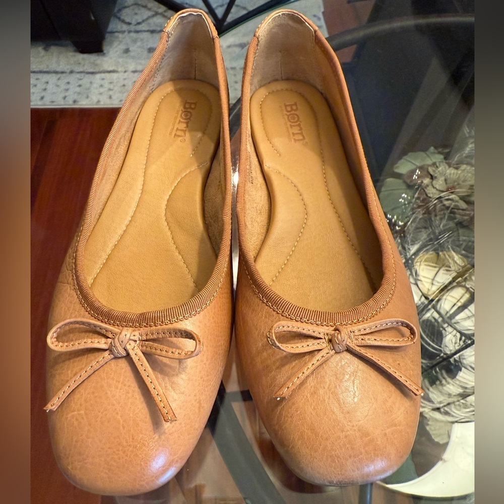 Born Brin Leather Ballerina Bow Flats